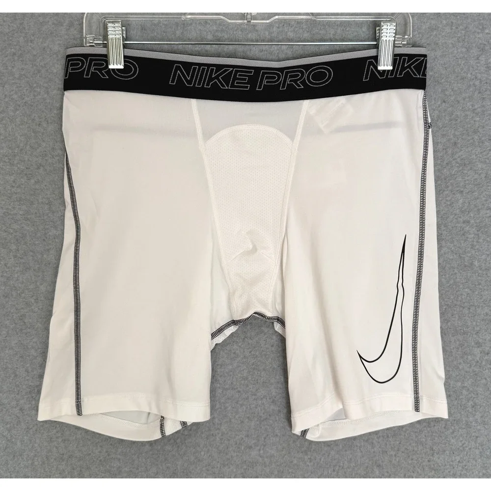 NEW! Nike Pro Compression Shorts Mens XL White Dri-FIT Training Gymwear NWT